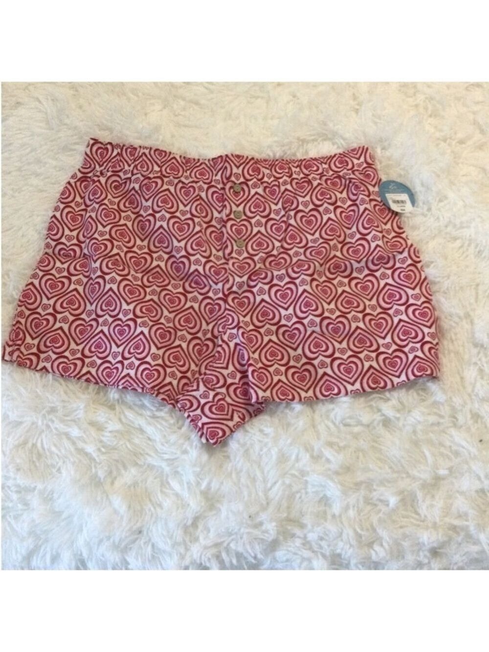 Arizona Body sleep shorts Woman’s size XL pink red white hearts theme